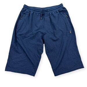 Polo Ralph Lauren Shorts Men's 4XL Navy Blue Sweat Waist Baggy Loose Fit